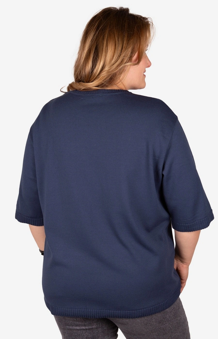 Джемпер синий большого размера Джемпер синий большого размера