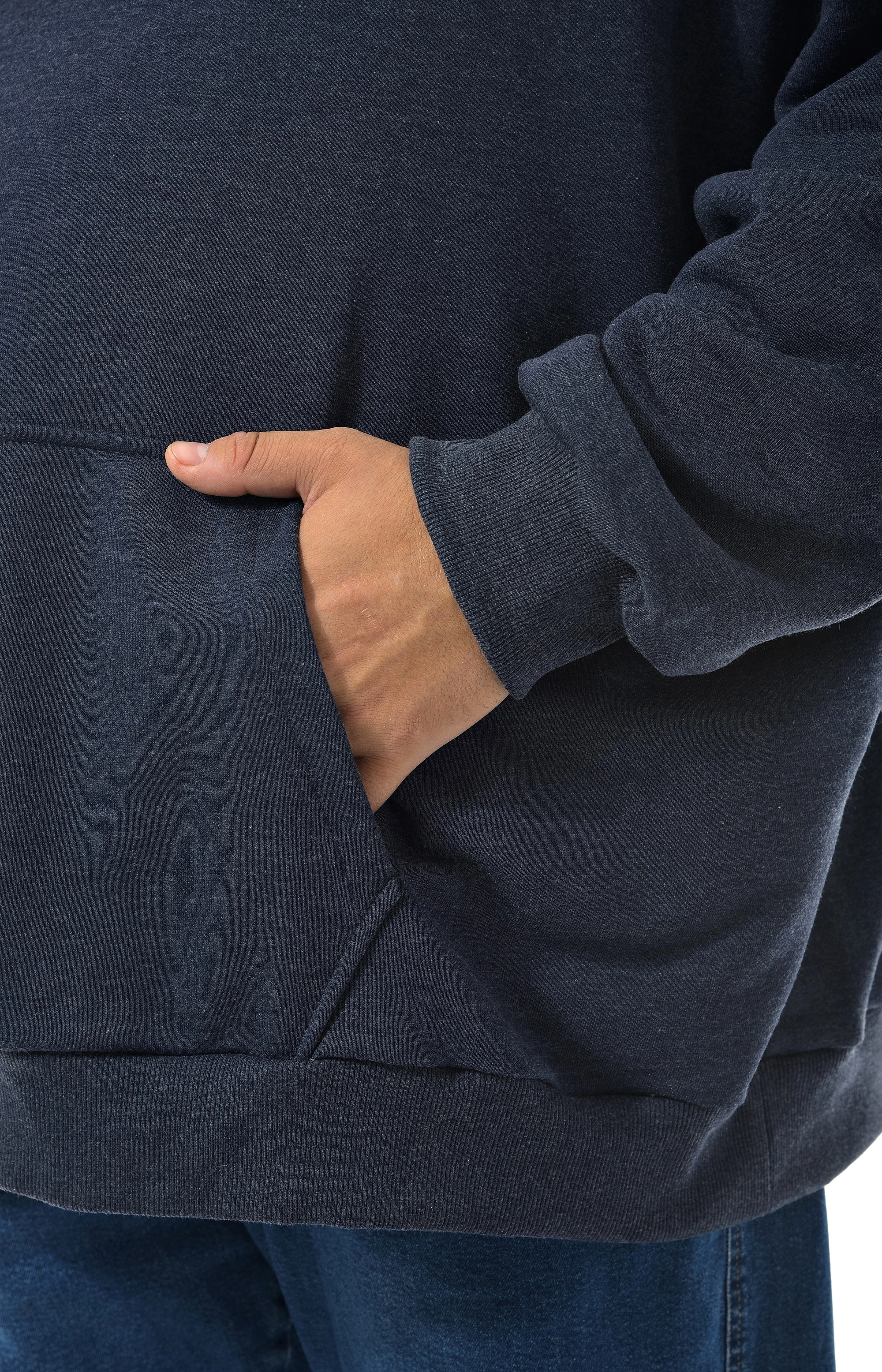 Худи синий меланж большого размера Худи синий меланж большого размера