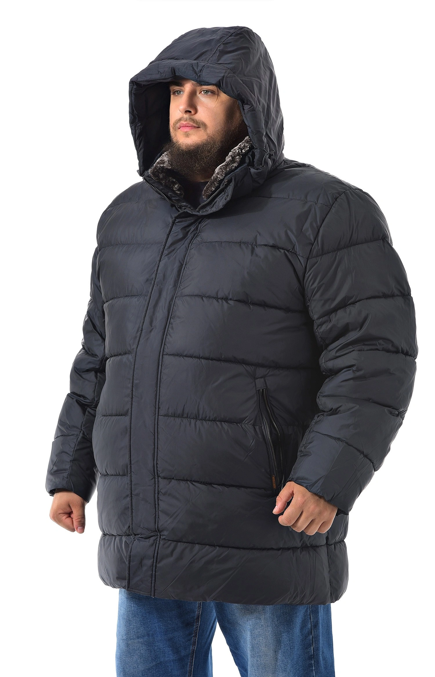 Куртка синяя удлиненная большого размера Куртка синяя удлиненная большого размера