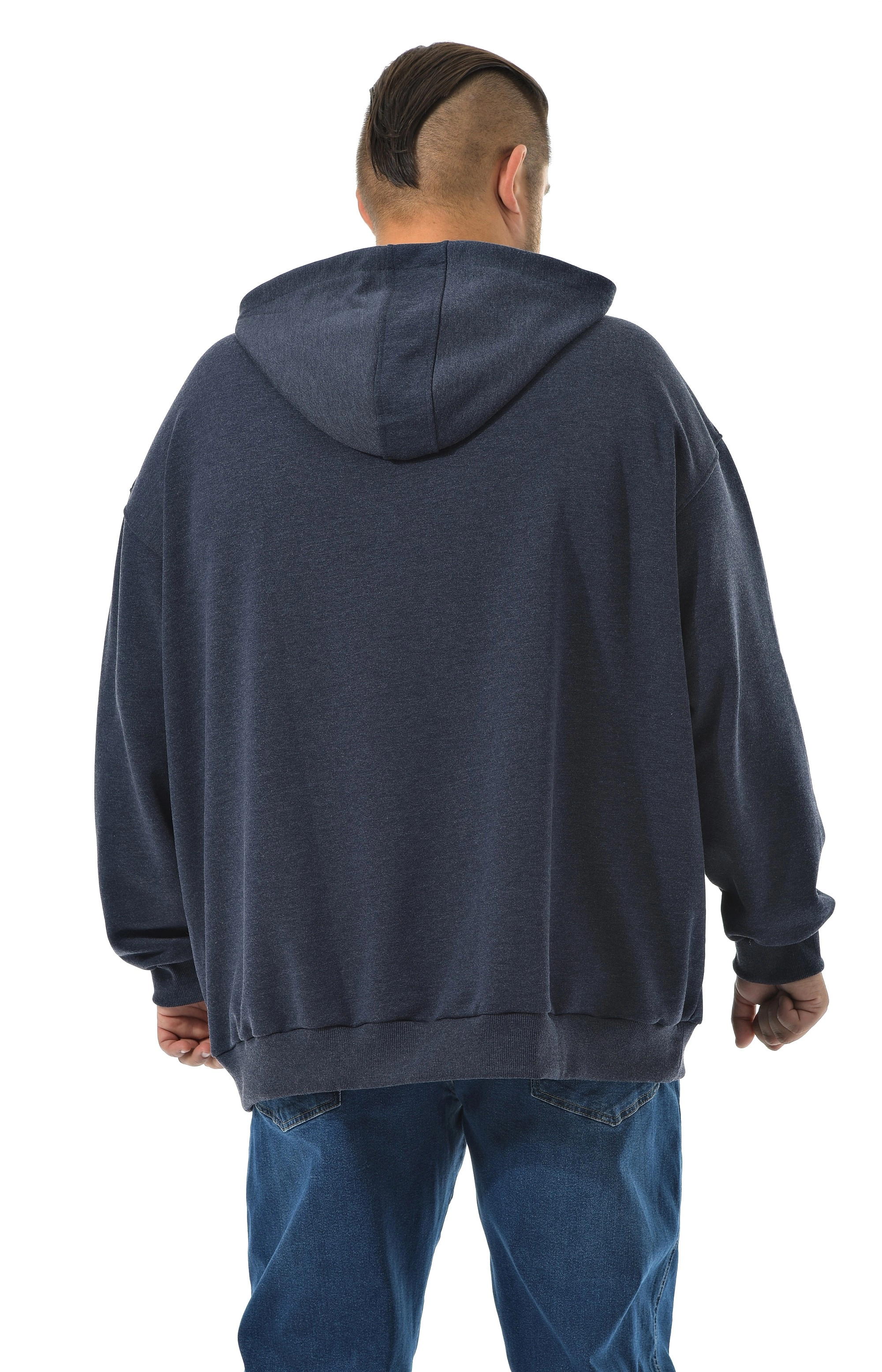 Худи синий меланж большого размера Худи синий меланж большого размера