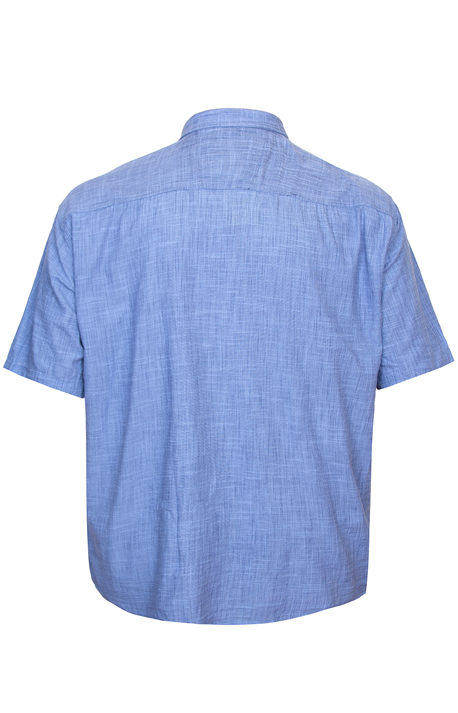Синяя льняная рубашка большого размера