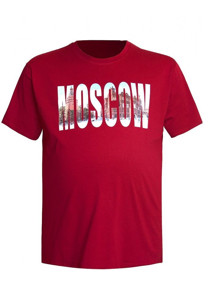 Футболка красная MOSCOW большого размера