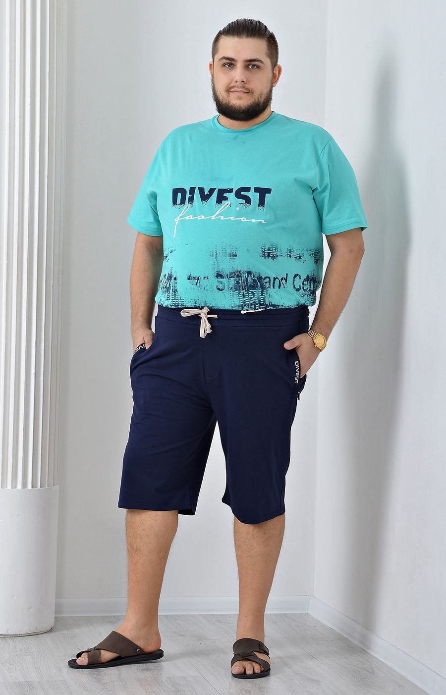 Спортивные шорты Divest синие большого размера