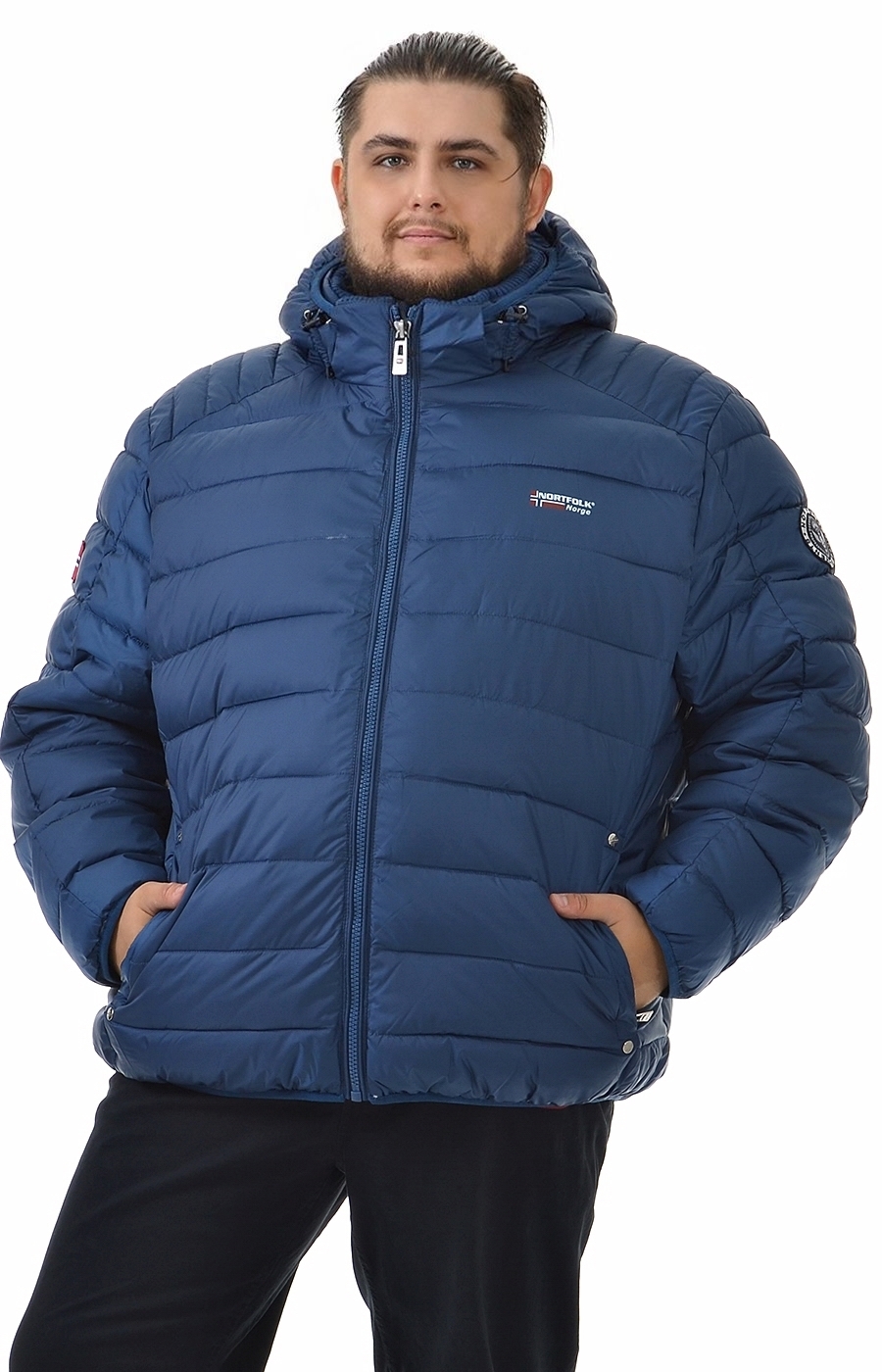 Зимняя куртка синего цвета большого размера