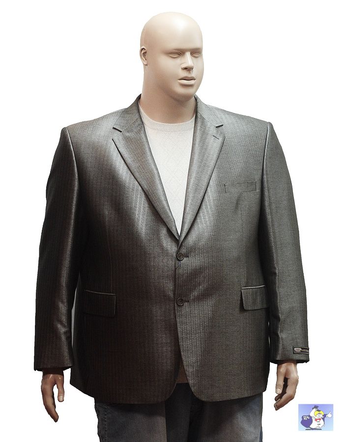 Пиджак серый с отливом большого размера