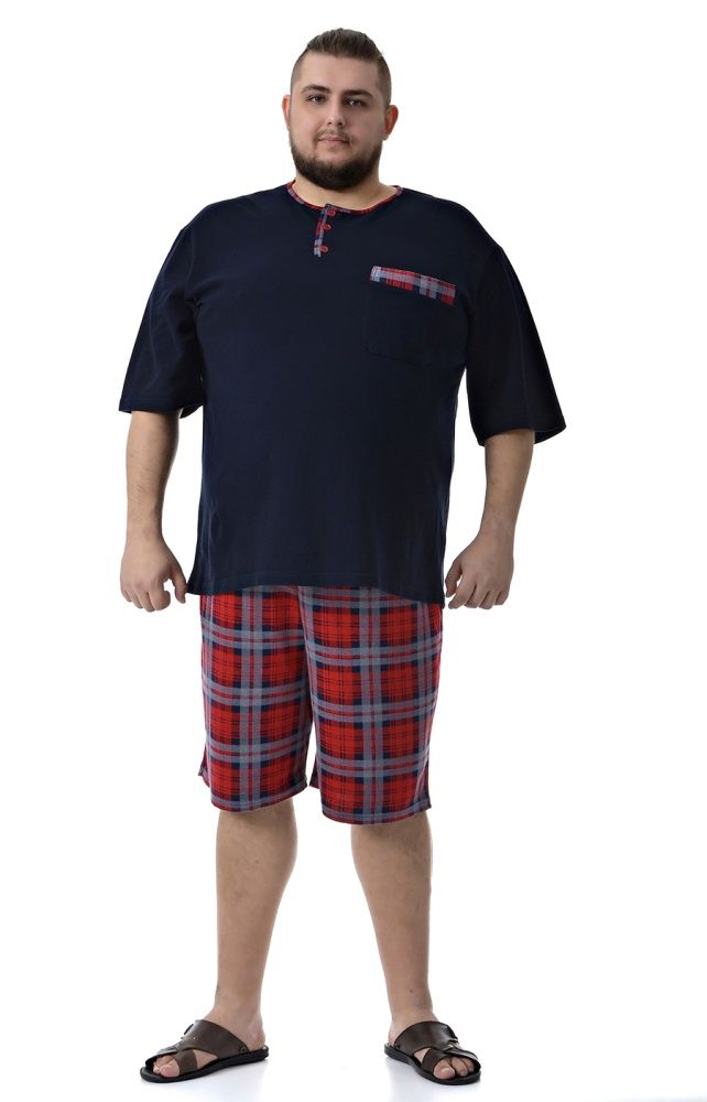 Пижама мужская с шортами большого размера