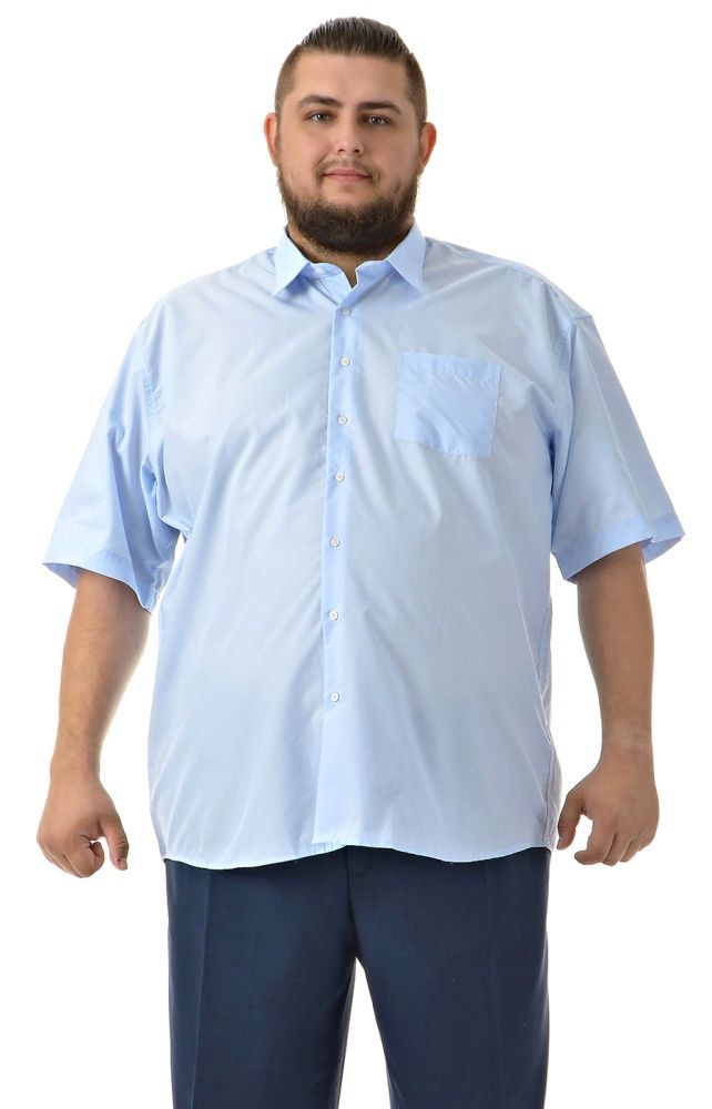 Рубашка голубая офисная большого размера