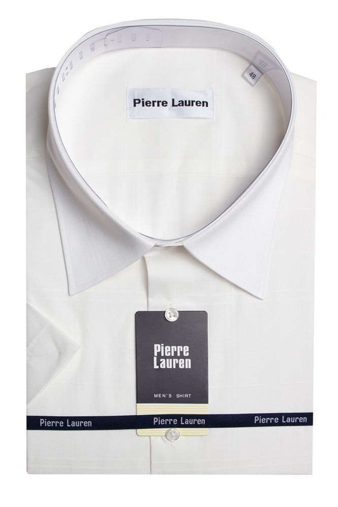 Рубашка Pierre Lauren экрю большого размера