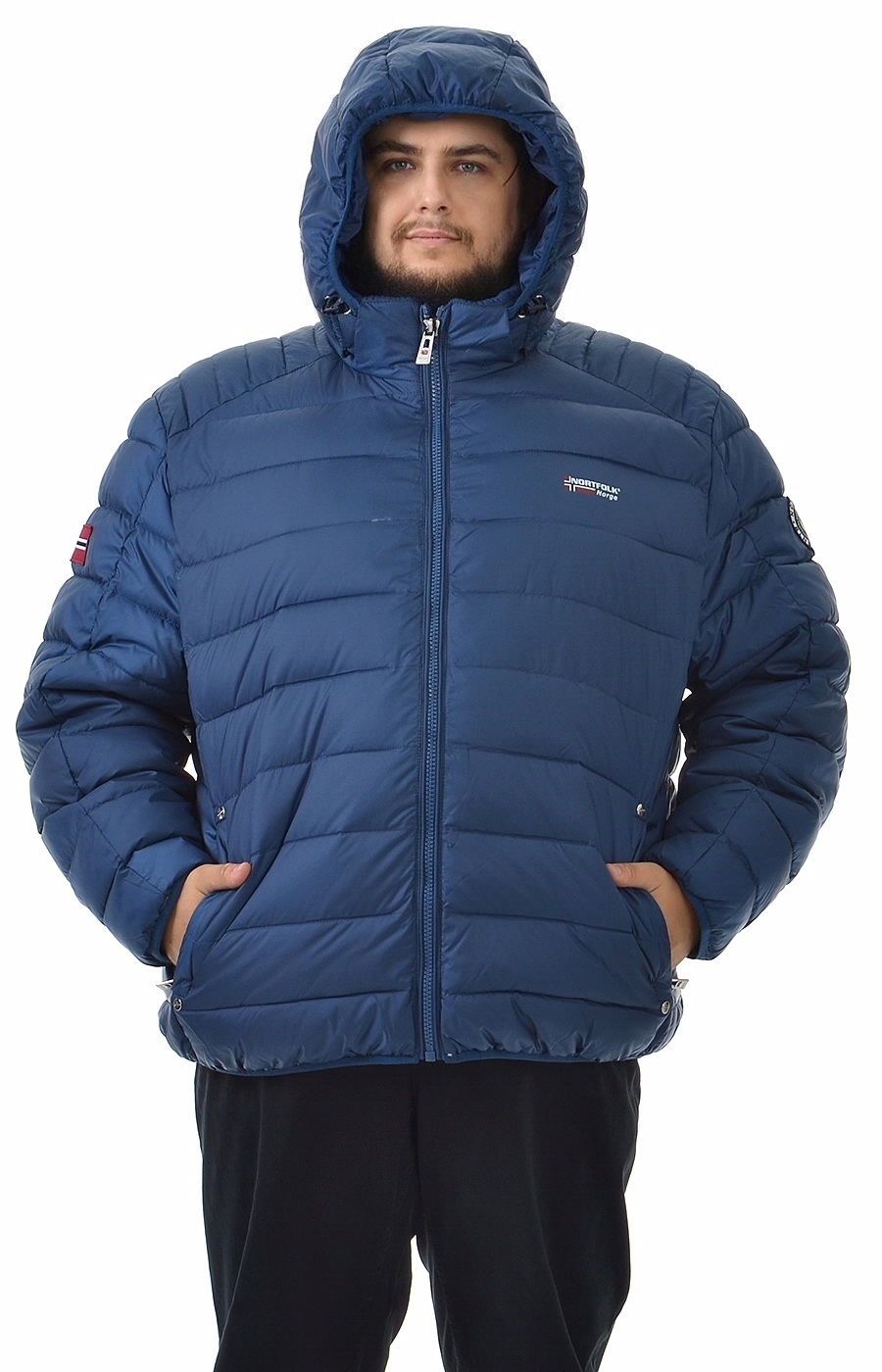 Зимняя куртка синего цвета большого размера