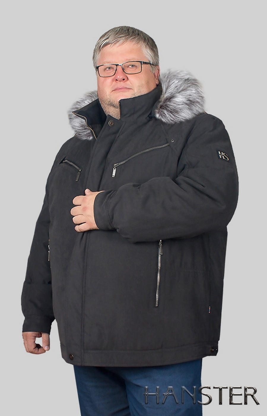 Куртка Хаски черная большого размера