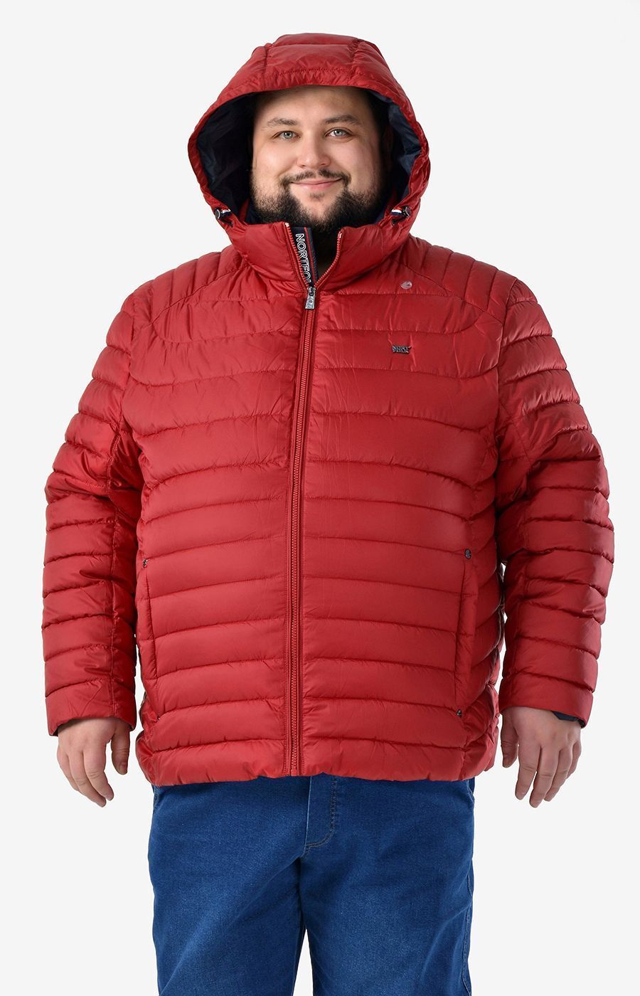 Куртка со съемным капюшоном цвет красный большого размера