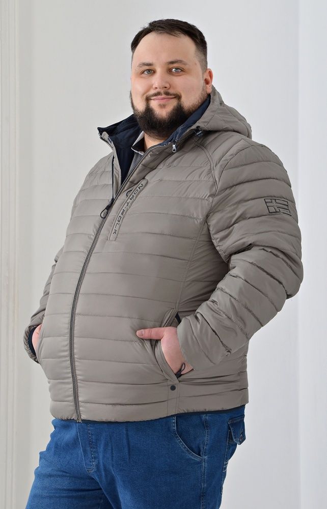 Куртка серая стеганая большого размера