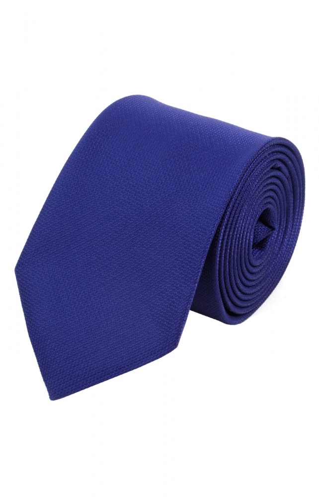Синий однотонный галстук большого размера