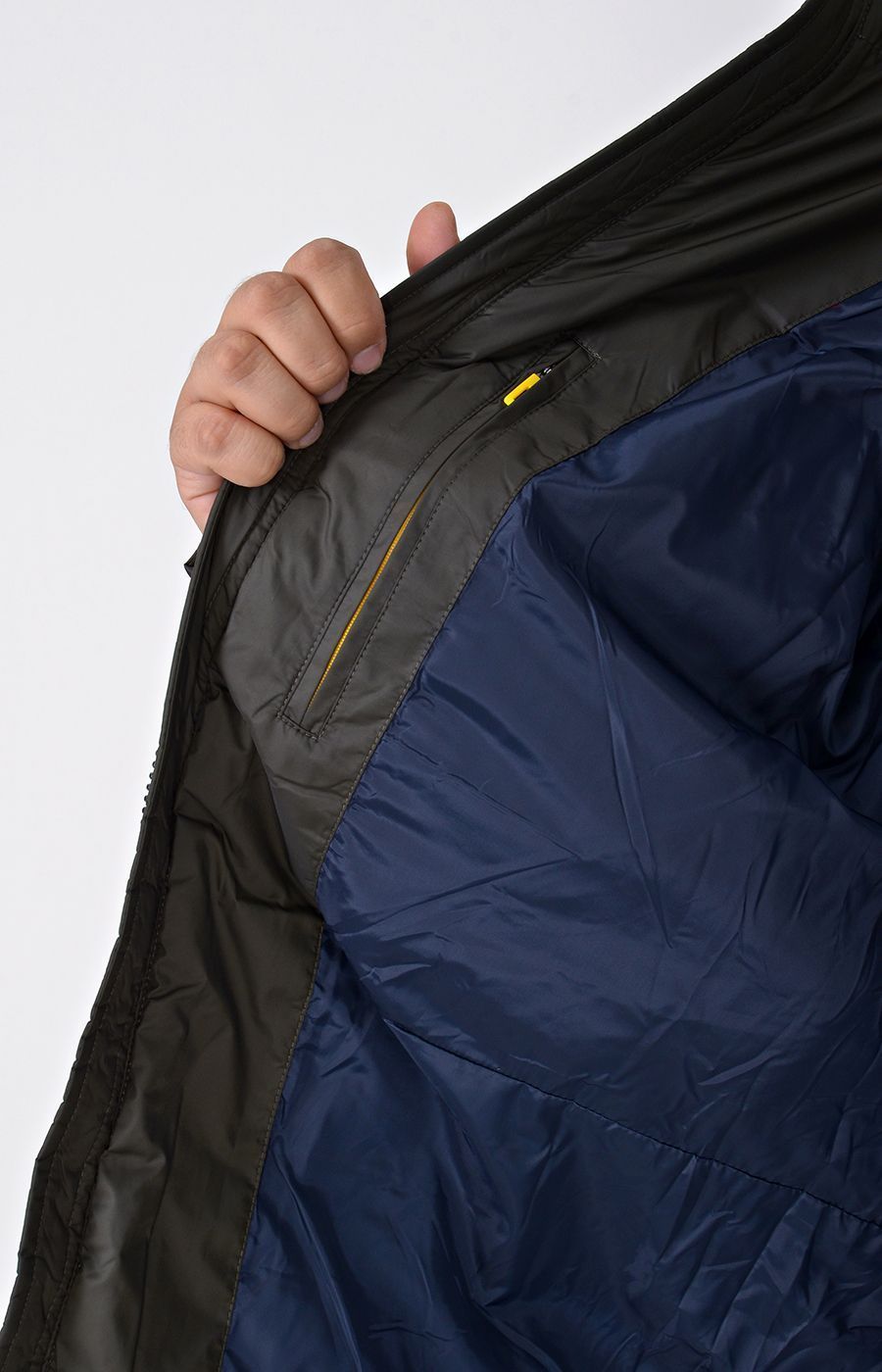 Куртка со съемным капюшоном цвет хаки большого размера