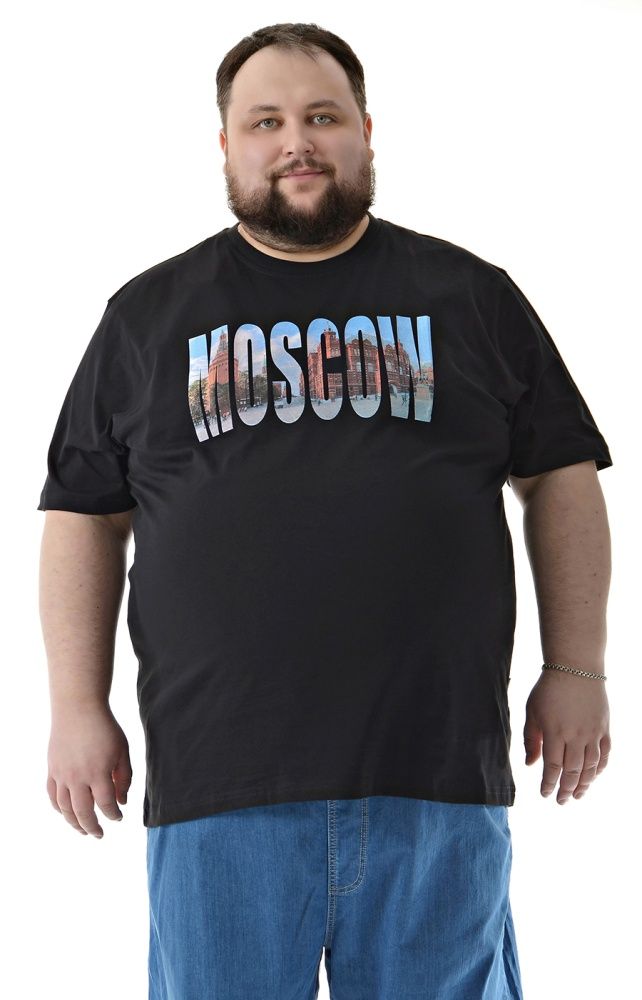 Футболка чёрная MOSCOW большого размера