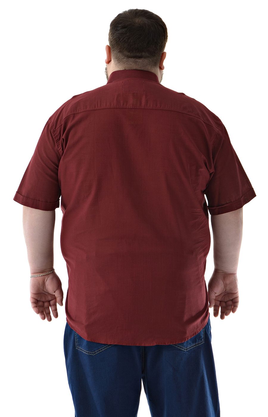 Рубашка льняная бордовая Castelli  большого размера