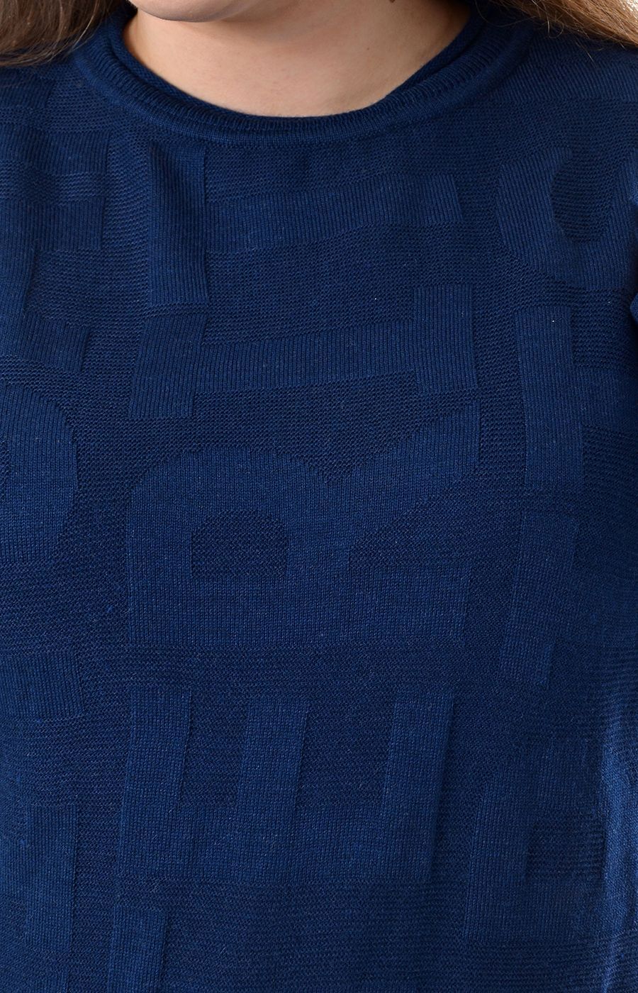 Джемпер тёмно-синий большого размера