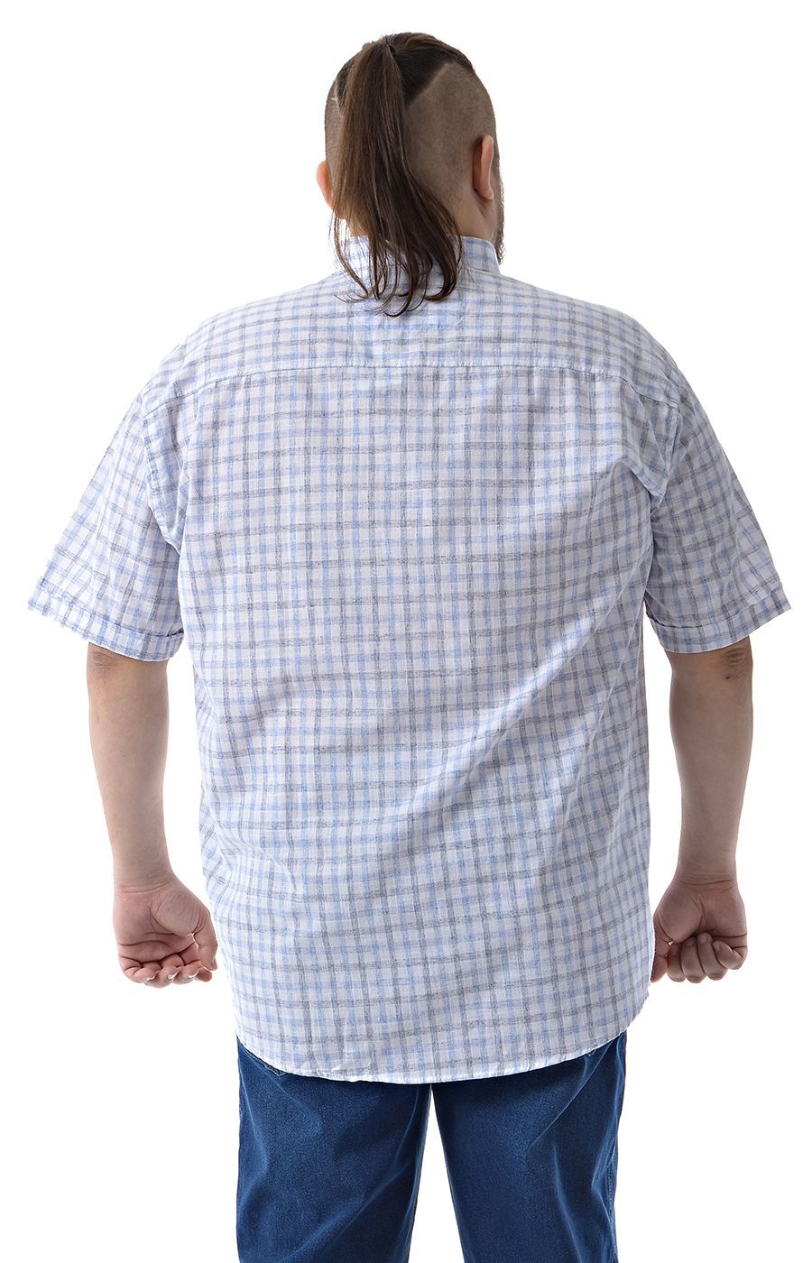 Рубашка Castelli светло-голубая в клетку  большого размера