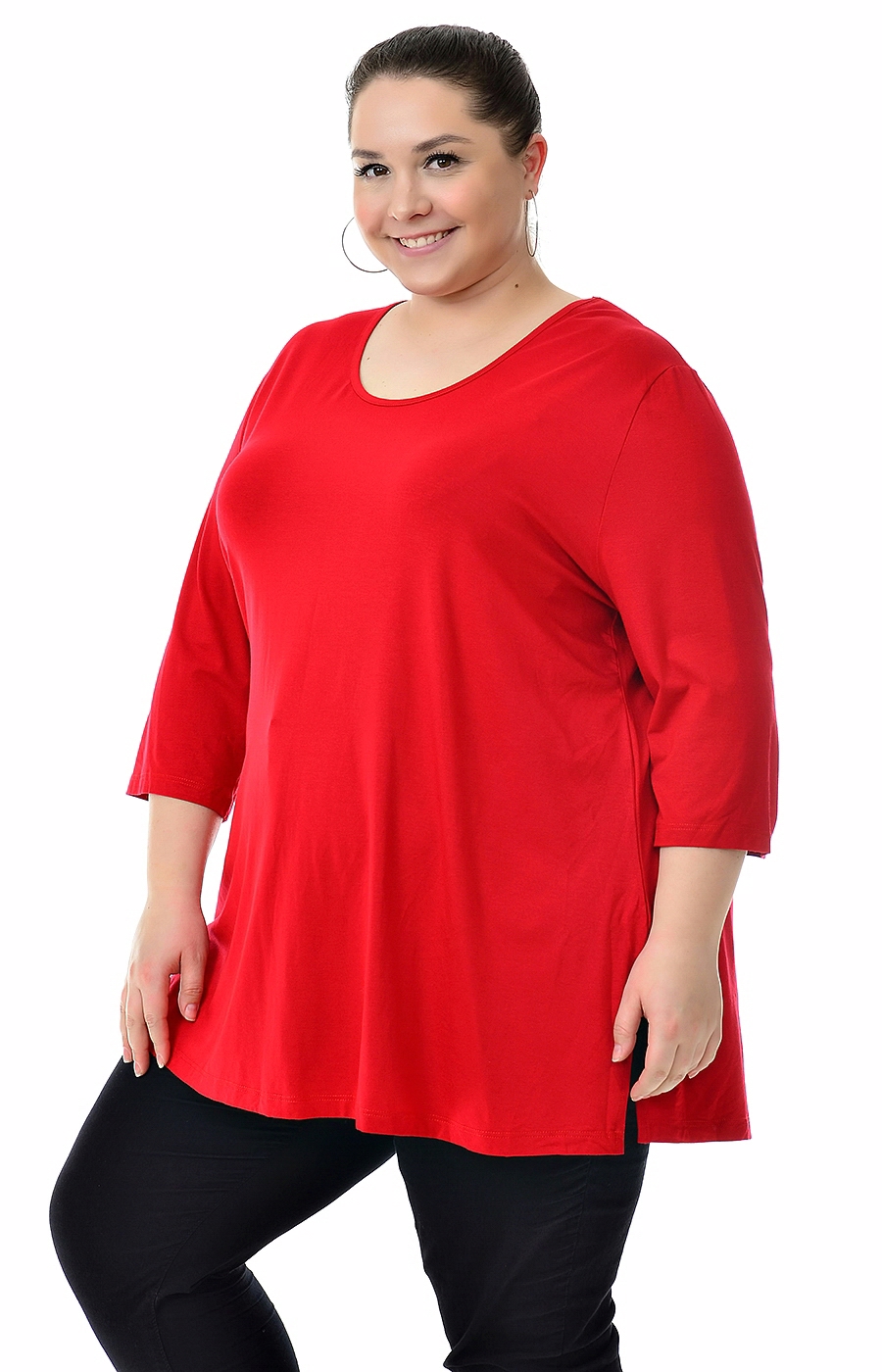 Блуза красная MODERN STYLE большого размера