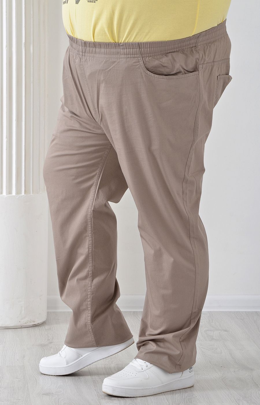 Габардиновые брюки Divest бежевые большого размера