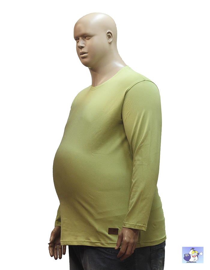 Салатовая футболка с длинным рукавом большого размера