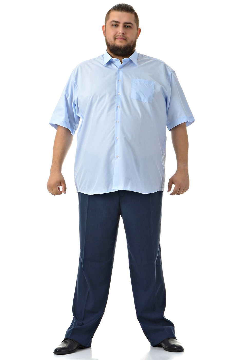 Рубашка голубая офисная большого размера