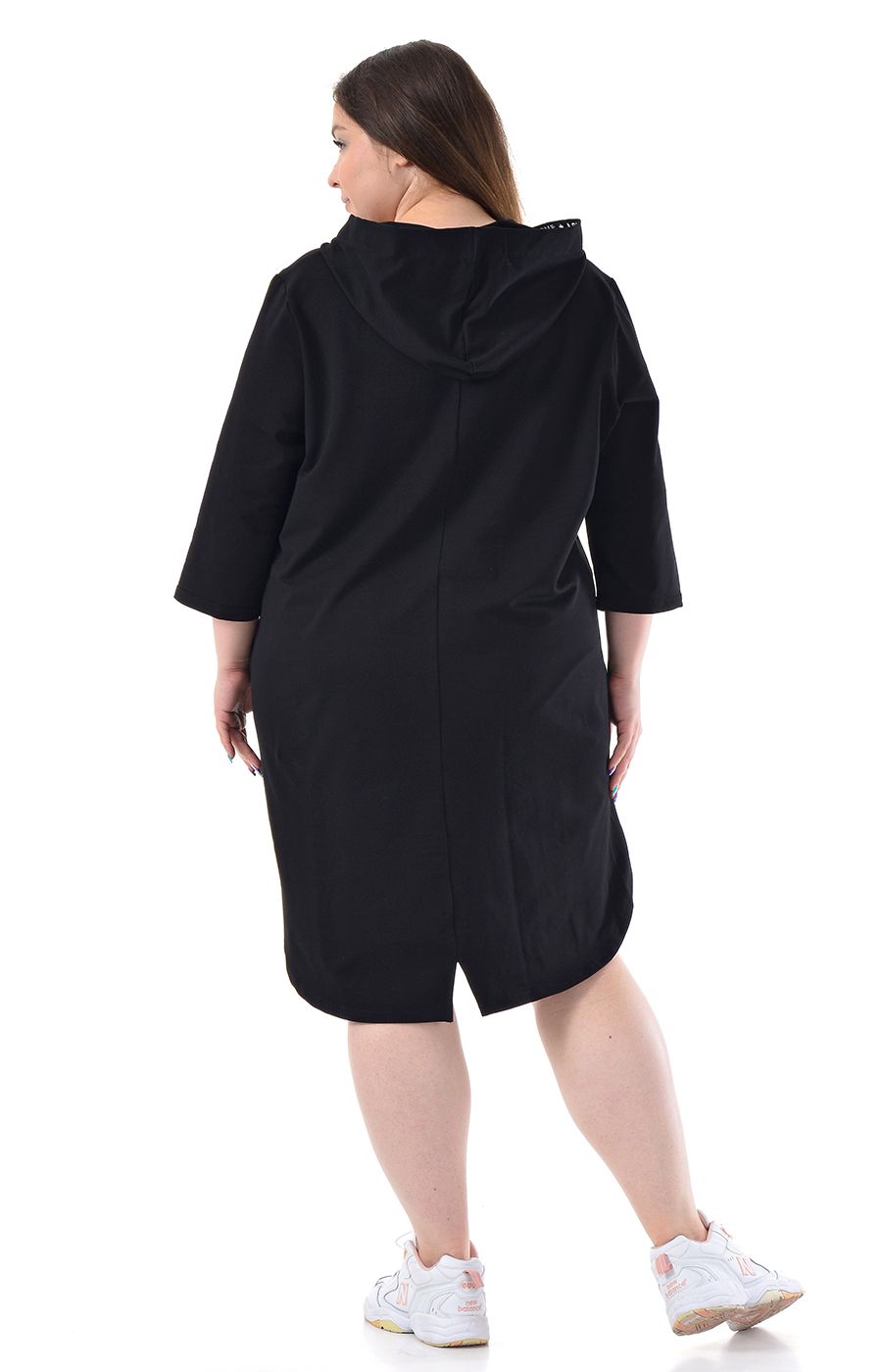 Платье-туника чёрное большого размера