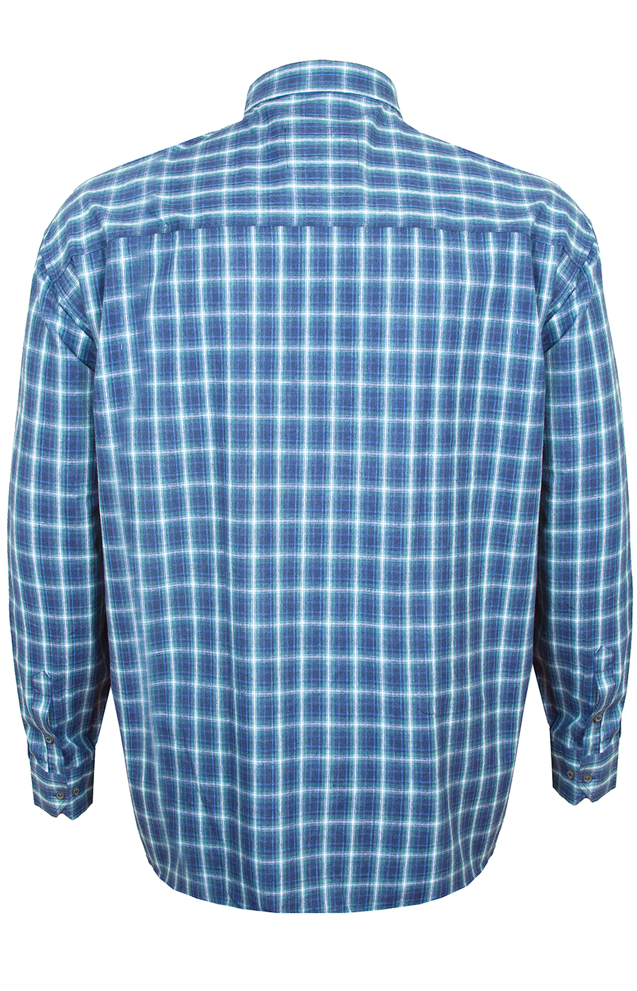 Рубашка в бирюзово-синюю клетку большого размера