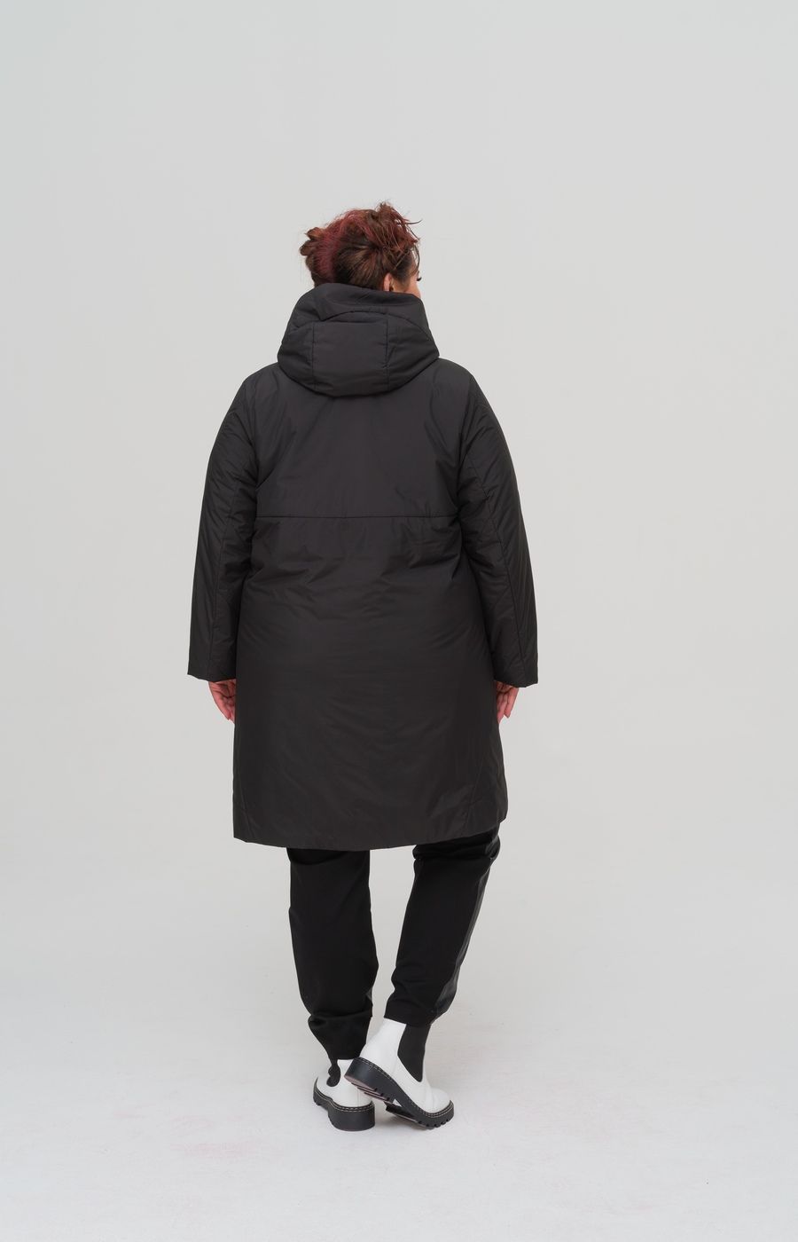 Пальто Фуджи черный большого размера