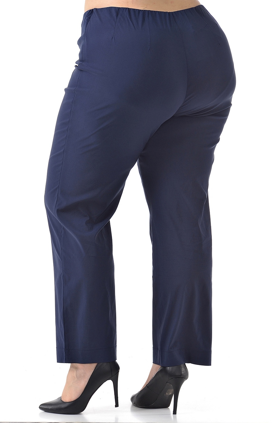 Тонкие синие брюки большого размера
