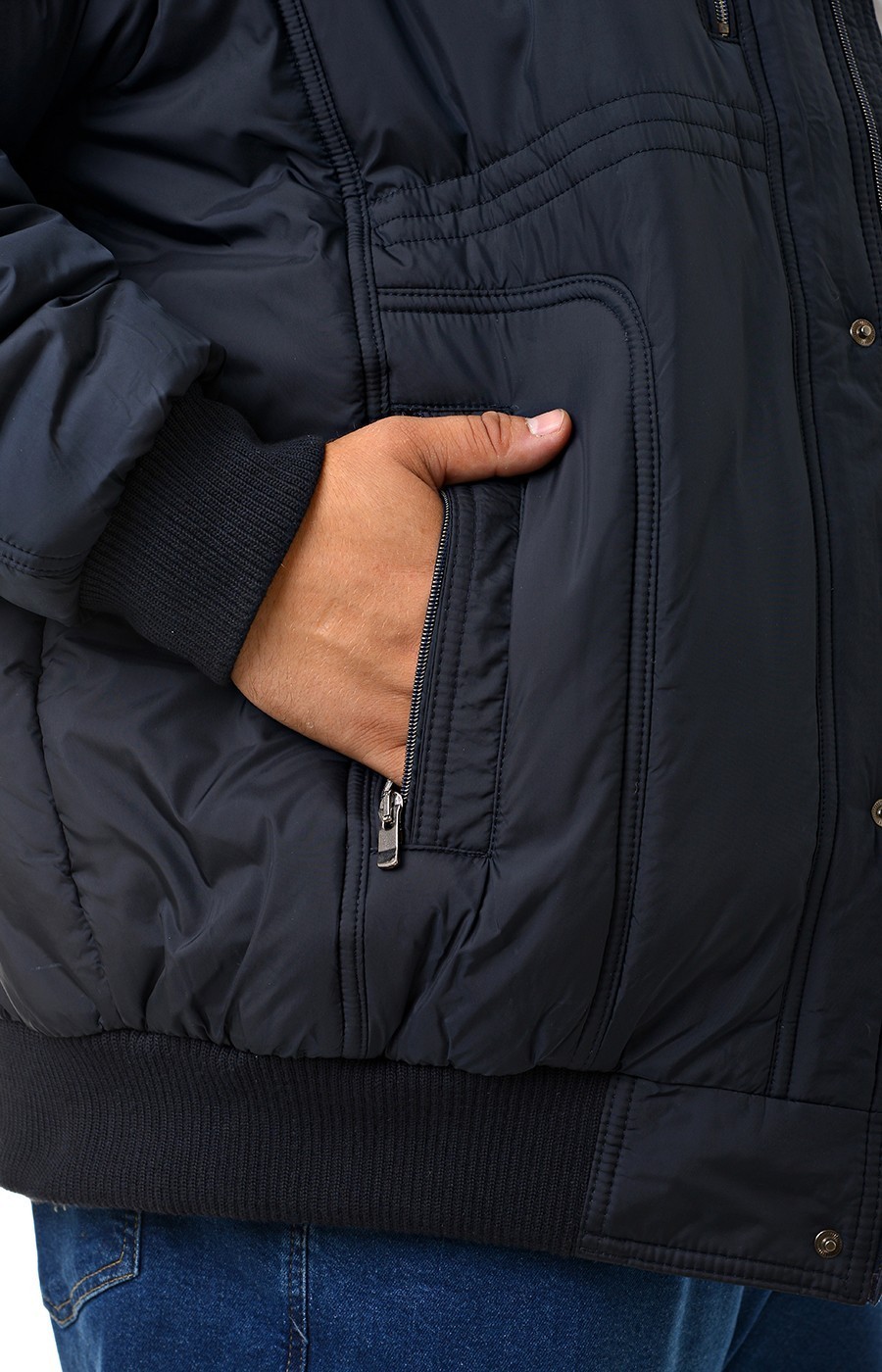 Куртка DEKONS тёмно-синий с капюшоном большого размера