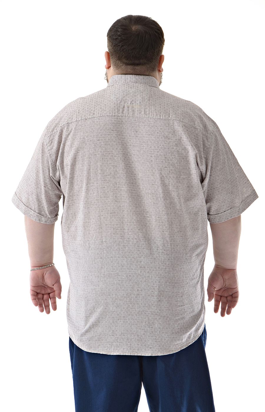 Рубашка льняная бежевая Castelli  большого размера