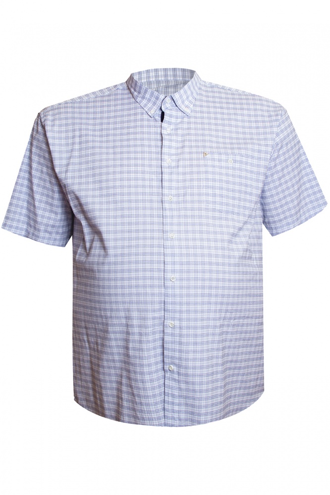 Рубашка Birindelli 06-508 бело/синяя клетка большого размера