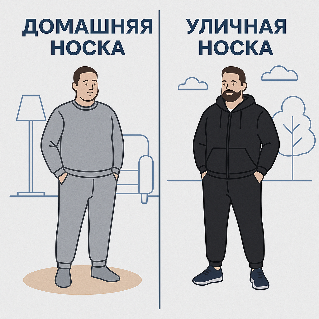 Мужчина в спортивном костюме большого размера