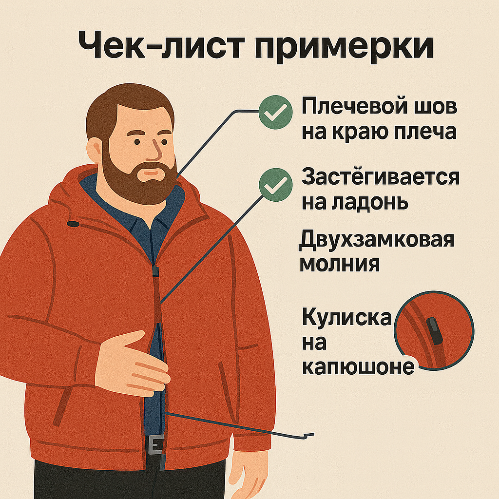 Демисезонная куртка большого размера на модели в городе