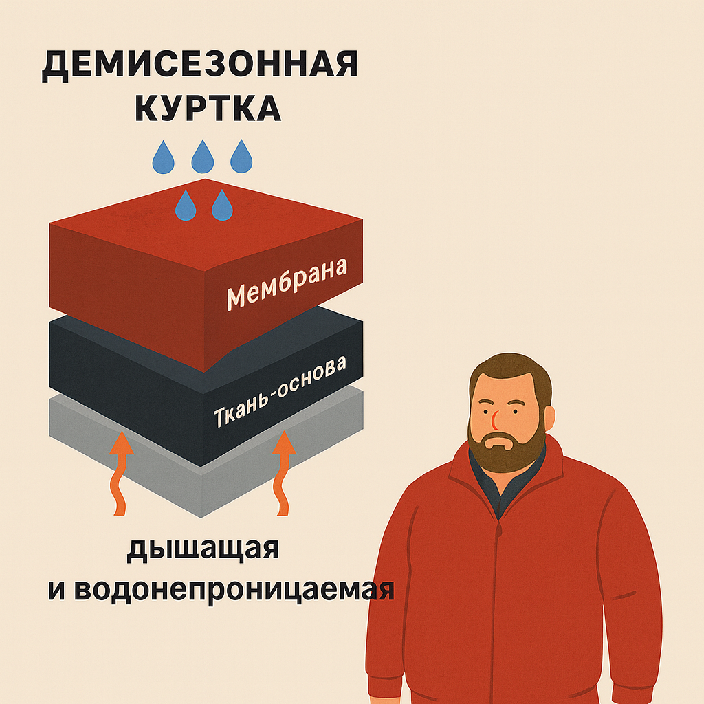 Демисезонная куртка большого размера на модели в городе