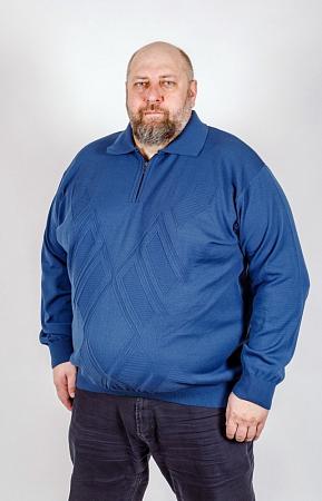 Свитер-поло синий