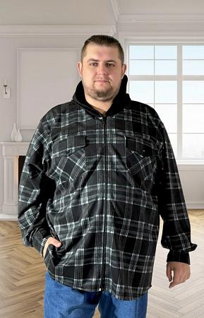 Рубашка ветровка черная в клетку