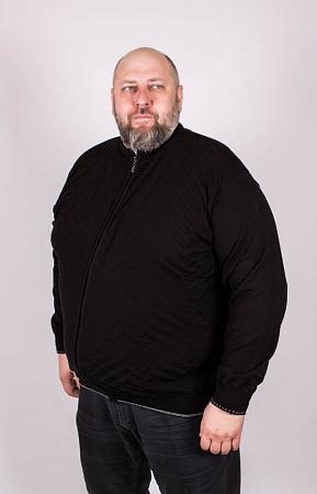 Черный вязаный жакет на молнии