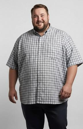 Рубашка с бежево серой клеткой 