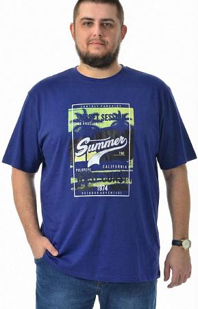 Футболка синяя с рисунком
