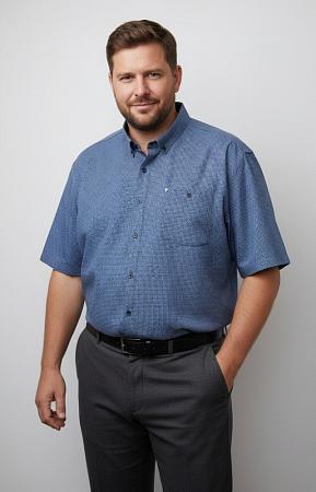 Рубашка синяя в клетку 