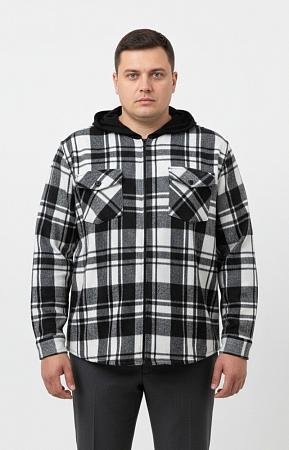 Рубашка ветровка черно белая в клетку