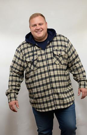 Рубашка ветровка сине желтая в клетку