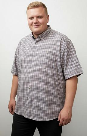 Рубашка бежевая в клетку