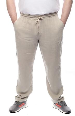 Льняные брюки бежевые