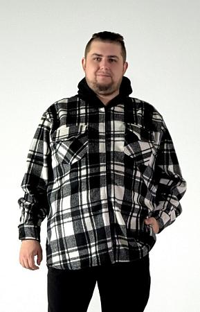 Рубашка ветровка черно белая в клетку