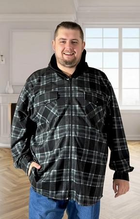 Рубашка ветровка черная в клетку