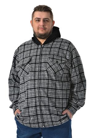 Рубашка ветровка серо черная в клетку