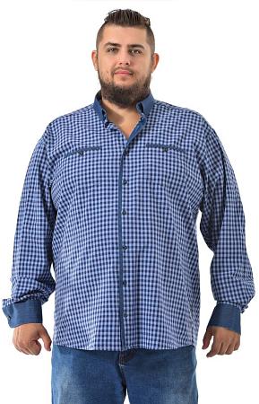 Рубашка синяя в клетку